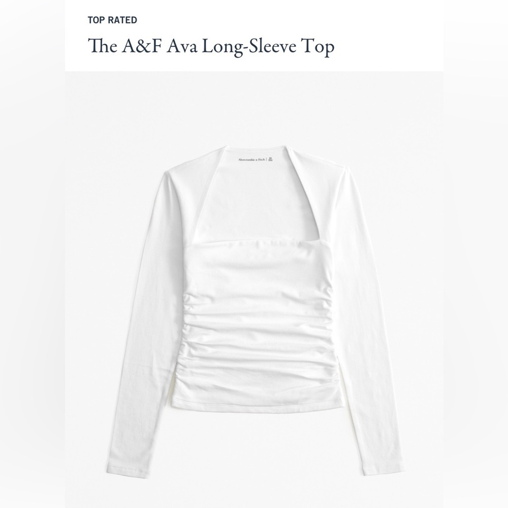 White XS Abercrombie The A&F Ava Long Sleeve Top